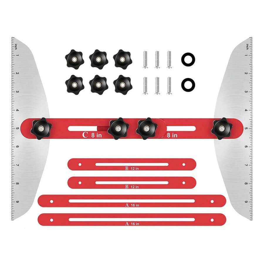 Stair Ruler, Multi-Function Folding Ruler - Red - View 1