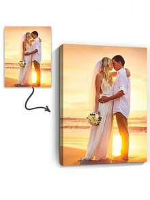 1Pc Personalized Photos To Canvas Print - Canvas Prints With Your Photos On Custom Wall Art For Bedroom,Van Gogh,Living Room, Wedding, Baby, Pet, Family, Love, Couple, Friend, Picture, Photo, Framed Wall Art,Halloween Decorations, Christmas Gift ,Best Friend Gift,Family Gift,Birthday Gifts,Gift For Family/Friend/Girlfriend/Boyfriend