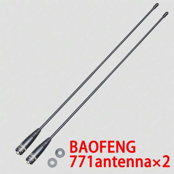 2 piezas - Antena de doble banda Baofeng NA-771, 144/430MHz, conector hembra SMA, compatible con BF-UV5R BF-UV82 F8HP, batería no incluida