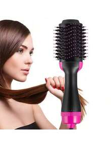 Integrated Hair Dryer And Comb, 2-In-1 Hair Dryer With Anti Frizz Ceramic Titanium Tube Hot Air Straightener, Used For Hair Styling, Suitable For Both Dry And Wet Use