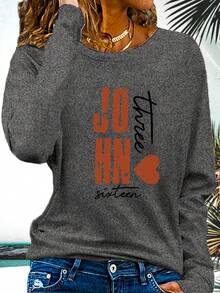 Winter Clothes For Women Ropa De Invierno Mujer Long Sleeve TopsLong Sleeve Crew Neck Dog Paw & Letter Print Casual T-Shirt For Spring & Fall, Women's Clothing Christmas Themed Graphic Print Casual Crew Neck Long Sleeve T-Shirt - trắng - Xem 8