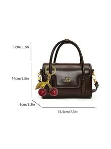 奢华别致的盒子包，新款时尚女士手提包，复古红色斜挎单肩小方包 - 咖啡 - 查看 5