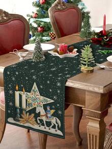 1 pièce Chemin de table étoile de Noël, Chemin de table décoratif de Noël, Chemin de table aspect lin de Noël, Chemin de table, Chemin de table, 1 pièce Chemin de table, 4 pièces Sets de table, 1 pièce Housse de coussin, 3 produits disponibles, Décoration saisonnière d'intérieur/extérieur, Décoration de maison d'hiver, Décoration de Noël, Décoration de chambre de Noël, Décoration de fête de Noël