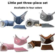 Sugar Glider Double-Layer Hammock Ferret Hideaway Tunnel House Pet Cushion Combo - Multicolor - View 11