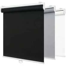 Blackout Cordless Roller Shades For Indoor Windows,Room Darkening Blind With Spring System Pull Down,Thermal Insulated UV Block Fabric,Home Office - 黑色 - 查看 6