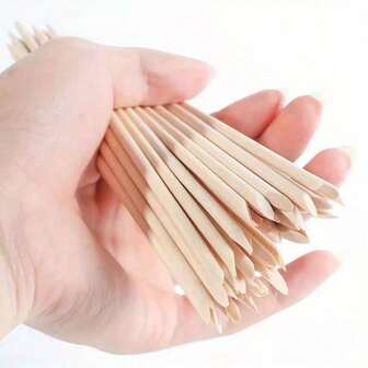 1000/500/300/100/10pcs Orange Wood Cuticle Pusher, Double-Sided Multi-Purpose Wooden Cuticle Remover, Manicure Pedicure Tool, Cuticle Pusher Or Eyebrow Waxing Stick, For Facial Hair Removal