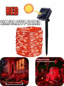 Zewnętrzne lampki solarne, 50/100/150/200/300 LED z miedzianym drutem | Lampki ogrodowe, 8 trybów, gwiaździste światła, wodoodporne, IP65, dekoracyjne lampki świąteczne w kształcie wróżek, na zewnątrz, wesele, do domu, na wesele, do ogrodu, na trawnik, na imprezę, na Halloween (ciepła biel/biel/kolorowe/czerwone/niebieskie/różowe)