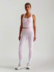 MASKERT "Sports Bra Top" Women's Built-In Cups Yoga Vest, High-Stretch Lounge & Commute Wear - Màu hồng Bubblegum - Xem 6