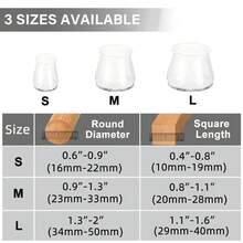 4/16 Protectores de piso de silicona para patas de silla, almohadillas de fieltro gris para muebles para pisos de madera dura, deslizadores de muebles para patas de silla, tapas de patas de silla, protegen los pisos de arañazos y reducen el ruido, adecuados para cocina, sala de estar, cafetería (3 estilos, transparente)
