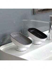 Leichte und luxuriöse Seifenaufbewahrungsbox, mit starken Saugnäpfen, die stabil und langanhaltend sind, und einem integrierten Ablaufdesign, geeignet zum Aufbewahren von Seife im Badezimmer