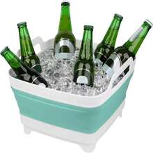 2 Pack Dishpan For Washing Dishes, 24Gal_9L Wash Basin With Draining Plug Carry Handles, Collapsible Bucket For Cleaning, Portable Sink, Foldable Plastic Tub - Màu B - Xem 6