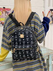 1pc Stylish And Casual Backpack. This Cute Cartoon Bear Backpack Features An Adjustable Shoulder Strap For A Versatile Autumn And Winter Look. It's Perfect For School, Work, Commuting, Travel, Shopping, And Outdoor Activities. It Also Makes A Great Birthday Gift For Friends And Family.