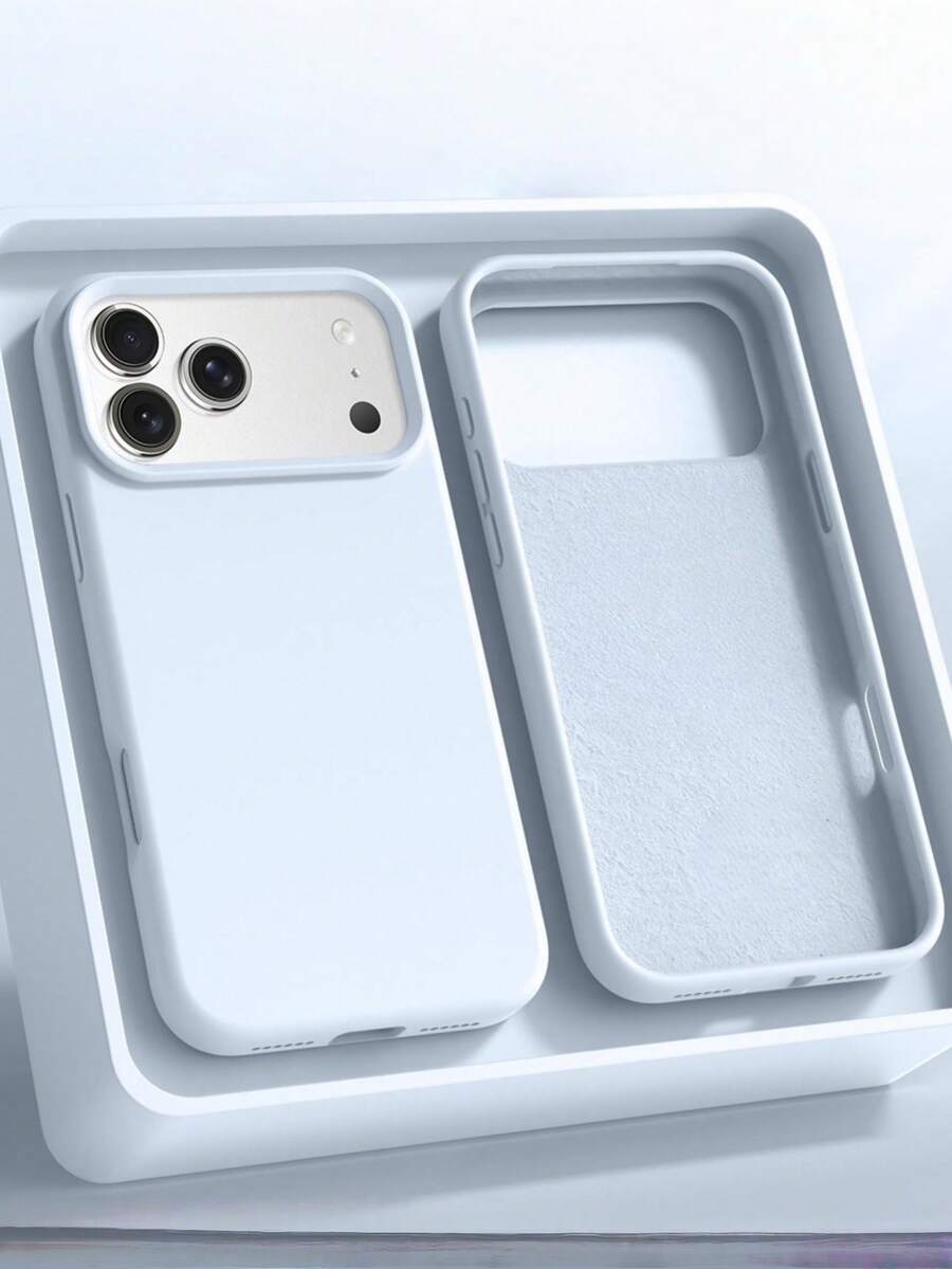 Silicone Luxury Solid Color Liquid Silicone 1pc Candy Color AI Button Phone Case Suitable For IPhone 17 Air 16 15 14 13 12 11 Pro Max Plus Ultra-Thin Shock-Proof Protection Phone Spring Gift