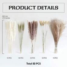 50pcs/115pcs/38pcs/Set Life-Like Reed & Rabbit Tail Artificial Flower Set - Elegant Decor ForHome, Office, & Events, Perfect Gift For Any Occasion