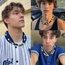 Baseball, Bling Beaded Women Men, Baseball Drip Necklace Bead Inspired Sports Jewelry, 17. Inches, AgeOver 8 Years Old - White-green-black-17.7" - View 4