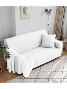 1 tấm bọc ghế sofa co giãn bằng cao su latex màu trơn, kiểu dáng hiện đại, dùng được cả bốn mùa, phủ kín toàn bộ ghế sofa, thân thiện với thú cưng, có thể giặt máy, trang trí nhà cửa thân thiện với thú cưng, phù hợp cho ghế đơn, ghế đôi, ghế ba, ghế bốn chỗ. - trắng - Xem 4
