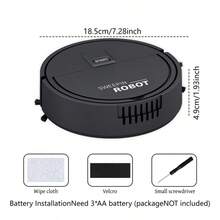 智能清洁机器人，纤薄低噪音设计 | 电池供电（强吸力）| 60 分钟运行时间（适用于宠物毛发清洁和硬地板） - 自动定向清洁，包括宠物毛发去除器配件、清洁机器人、扫地机器人、配备真空吸尘器的机器人、真空拖把清洁机器人、自清空机器人吸尘器， - 彩色 - 查看 12