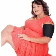 2 Pairs Arm Shapers Plus Size Women, Upper Arm Sleeves Wraps Slim Arm Compression Sleeve Arms - 黑色 + 大號(2 件裝) - 查看 5