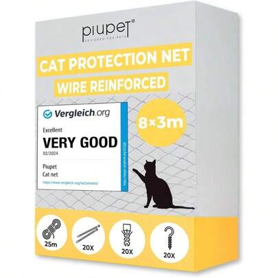 Net Wire - Reinforced I 4x3m I Black I Included Fastening Set I Netting Balcony And Window I Balcony Netting Cats Catio Outdoor Enclosures And Window