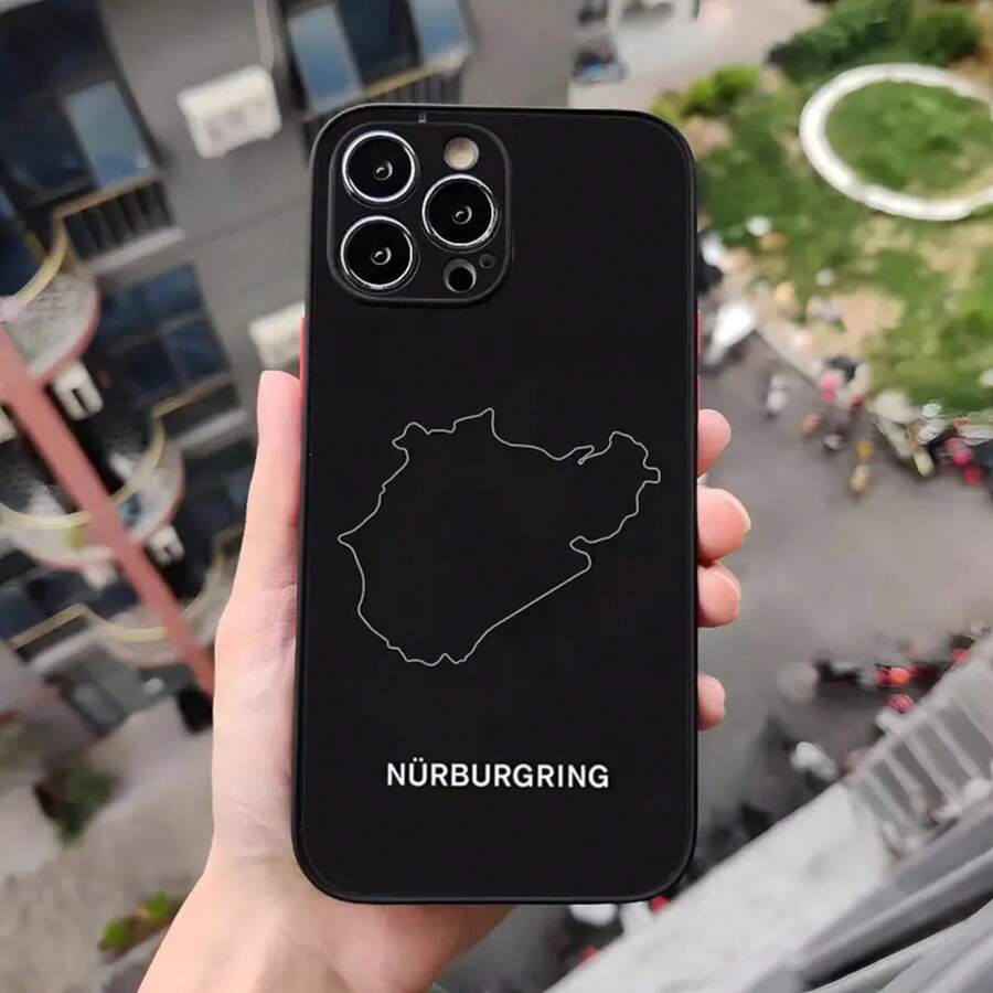 Custodia per telefono da corsa e motosport Nürburgring compatibile con 16, 15, 14, 13, 11, 12 Pro Max Mini Xs X Xr 7 8 Plus Se, compatibile anche con Galaxy S17, S17 Pro, S17 Pro Max