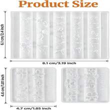 3 Pcs 3D Flowers Nail Mold Silicone Nail Molds Flowers Nail Charm Molds Hawaii Floral Nail Stencils Reusable Manicure Carved Template Blossom Nail Mold Carving Mould For Salon Home DIY Manicure - 白色 - 查看 2