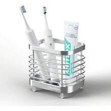 Shower Toothbrush Holder For Bathroom, Stainless Steel Tooth Brush Organizer Storage Caddy, Sink Toothpaste Holder Stand Tray, Silver Bathroom Countertop Accessories Decor - 銀色 - 查看 5