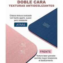 Hirola Tapete de Yoga con Correa, 13 pulgadas grueso, Tapete de doble cara, Antideslizante, Tapete profesional de TPE para Entrenamiento de yoga, pilates y Ejercicios de piso - Rosa/Azul - Ver 3