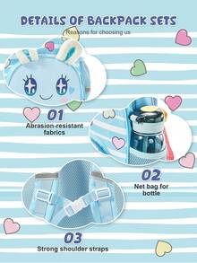 Cute Kids Backpack, Kindergarten Backpack, Animal Pattern Schoolbag, With Adjustable Shoulder Straps, Children Backpack, Bookbag, Waterproof Travel Backpack, Commute, School, Weekend Hiking, Camping Daily Backpack - A - View 5