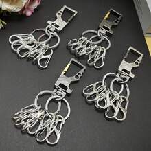 1 Set kreative schnell abnehmbare Schlüsselanhänger, praktisch zum Sortieren, minimalistischer Metallschlüsselhalter (1 großer Ring + 6 kleine abnehmbare Ringe) Taschenanhänger Auto Zubehör Lehrer Freundin Schwester Geschenkideen