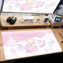 Gamer Mouse Pad Desk Accessories Rilakkuma Office Computer Desk Mat Kawaii Gaming Mouse Pads Cute Table Mats - HỒNG-13 - Xem 2