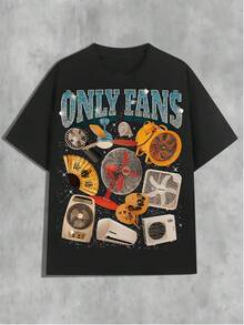 Camiseta gráfica de inspiración vintage Only Fans - Algodón suave, cuello redondo, manga corta| Perfecto para Ropa Casual y Deportiva| Regalo único para amigos y familiares - Negro - Ver 1