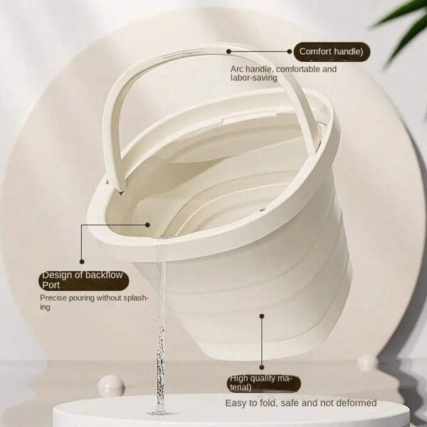 Balde dobrável de 10L, economizador de espaço para pesca, lavatório portátil, engrossado, dobrável com alça para armazenamento portátil, recipiente para água de carro, lavagem de carro, resistente para acampamento ao ar livre, caminhadas, viagens, casa, Natal