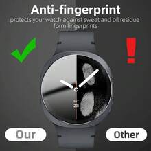 5片装钢化玻璃屏幕保护膜，适用于Galaxy Watch 8 44mm/40mm、Galaxy Watch 8 Classic/Ultra 2025 47mm，9H硬度，防刮花，防指纹，无气泡，高清晰度，全覆盖，也适用于Galaxy Watch 8/7/6/5 40mm/44mm FE 5-Pro - 5Pcs - 查看 5