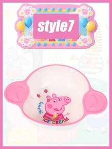 Peppa Pig Household Anti-Drop And Heat-Resistant Plates, Special Bowls For Eating, New Spoons, Compartments Plates, Cups Of Rice, Complete Sets Of Bowls And Spoons - Multicolor - View 10