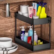 Carrito Organizador 2/3/4 Niveles Multiusos Estantes Con Cajón, Carrito de Servicio de Bar Familiar Multifuncional, Carrito de Servicio Multicapa para el hogar, fácil de Mover para Montar Estantes Estante de cocina de piso a techo, estante de almacenamiento de grietas extraíble de varias capas, suministros for el hogar, ahorro de espacio Estanteria Plastico - 0801negro - Ver 7