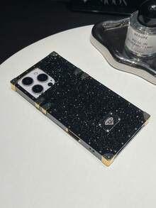 黑色合金亮片水钻防震手机壳，单件装，黑色水钻闪亮电镀硬壳时尚手机壳，兼容 17，生日礼物，派对周年纪念 - 彩色 - 查看 4