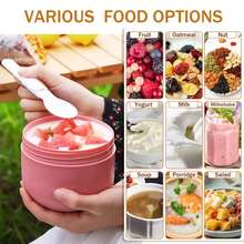 Oatmeal Container With Lid, Portable Overnight Oatmeal Cup With Spoon, Leak-Proof Plastic Yogurt Cup, Yogurt & Oatmeal Breakfast Container, Dessert & Snack Container, Christmas/New Year New Arrival - Multicolor - View 8