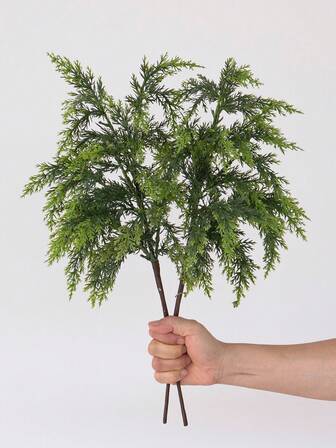 2 件 20.8 英寸逼真柔软雪松和诺福克松树枝，人造植物配绿松石和柏树叶，DIY 蔓越莓搭配花卉布置，适用于圣诞树装饰、DIY 花环、室内外圣诞家居装饰、门廊、花园、节日派对、圣诞餐桌装饰 | 圣诞装饰礼物，免维护