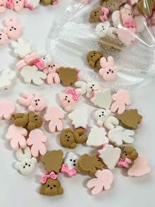 20/50pcs Cartoon Teddy Dog Mini Resin Nail Accessories - Puppy DIY Nail Decor - Ideal For Nail DIY Decoration, Hair Clips, Handmade Craft Supplies, Perfect Gift Choice, Nail Art, Fashion Nail Enthusiasts