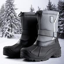 FREE SOLDIER Men's Outdoor Thermal Boots, Waterproof & Warm Winter Footwear With Removable Insulation- Black /?Gray - Grey - View 1