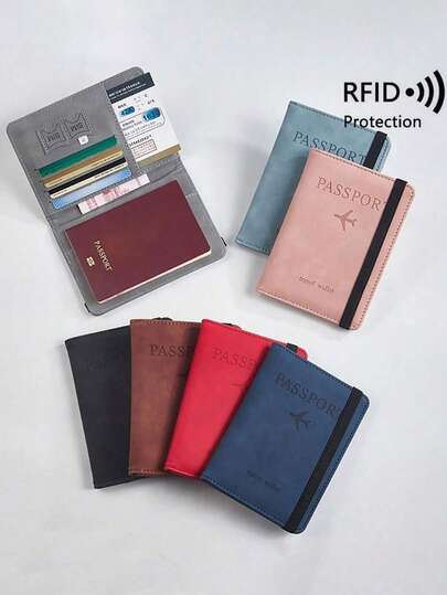 Unisex Couple Travel Passport Holder, Portable Card Case, Multi-Functional ID Card Holder, Travel Essentials For Vacation, Hotel, Cruise, Back To School