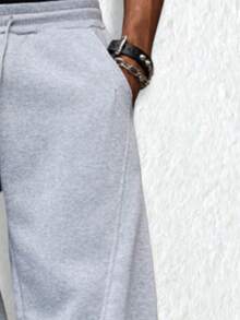 2 piezas Pantalones de chándal holgados con cordón retro para hombres, pantalones casuales de primavera/verano, negro y gris clásicos y versátiles, diseño con cordón que se ajusta a diferentes cinturas, adecuados para uso diario, campus, gimnasio, deportes y ocio, regalo ideal para el padre y el novio - Multicolor - Ver 6