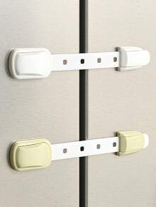 Cerradura de cajón ajustable y multifuncional a prueba de manos para bebés, cerradura de para niños, protección para bebés y niños pequeños, cerradura de botón para inodoro y refrigerador - Multicolor - Ver 2