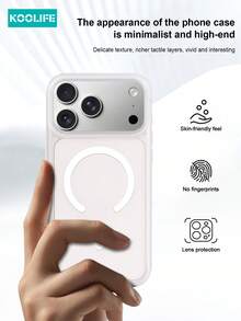 Koolife 1pc Apple 17Pro Skin-Friendly 2-In-1 Magnetic Phone Case, PC+TPU Matte Backboard, Compatible With Apple 17ProMax/17/17Pro/17Air/14/14Pro/14ProMax/15/15Pro/15ProMax/16/16Pro/16ProMax/16e - Matte White - View 6