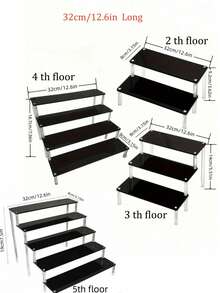 1pc Black Acrylic Ladder Stand Display Stand, Multi-Purpose Display Stand, Used For Cosmetics/Perfume Bottle/Hand-Made/Glasses And Other Placement, Display Living Room/Bedroom. Back To School