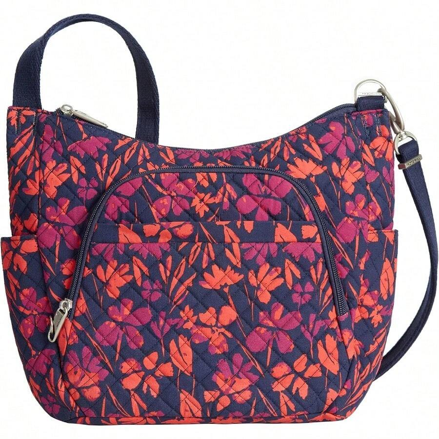 Antitheft Classic Crossbody Bucket Bag Painted Floral One Size Antitheft Classic Crossbody Bucket Bag