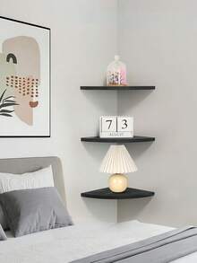 Estantería de esquina montada en la pared, estantería flotante de madera giratoria de esquina, estantería de esquina montada en la pared, estantería de almacenamiento y exhibición montada en la pared, adecuada para accesorios de TV, monitor, altavoz, decodificador, consola de juegos (15cm) - Multicolor - Ver 5