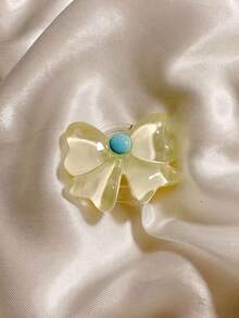 1 pieza Soporte de teléfono minimalista con decoración de flor de color caramelo transparente