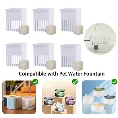 4/8/12/20 Pcs Set Cat Water Fountain Replacement Rubber Shell And Filter Cartridge, Pet Replacement Filter, Dog/Cat Automatic Water Dispenser Filter