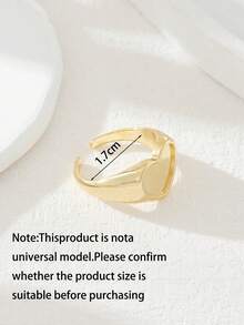 1 Pieza Anillo único con superficie pulida en forma de corazón abierto, adecuado para hombres y mujeres, para regalar en San Valentín, Día de la Madre o cualquier ocasión